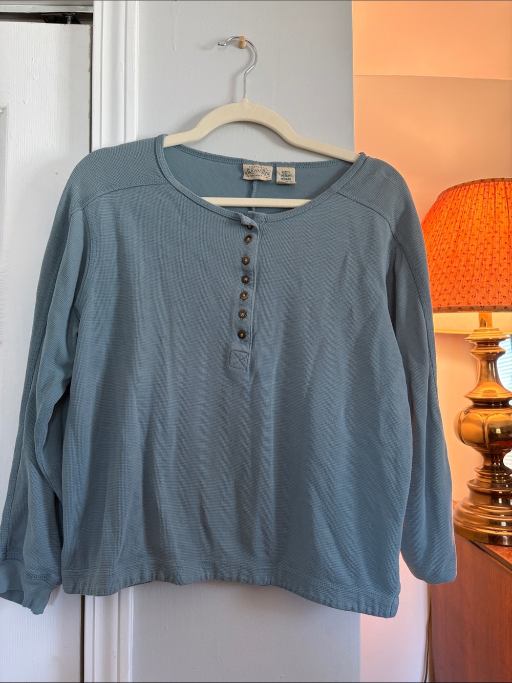Vintage St. John's Bay Light Blue Long-Sleeve Henley Top